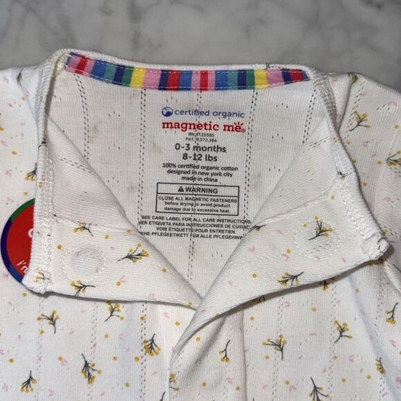 NWT MAGNETIC ME FORAL POINTELLE ORGANIC COTTON FOOTIE - Picture 3 of 6